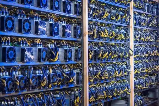 Large-scale cryptocurrency mining farm with high-performance ASIC machines