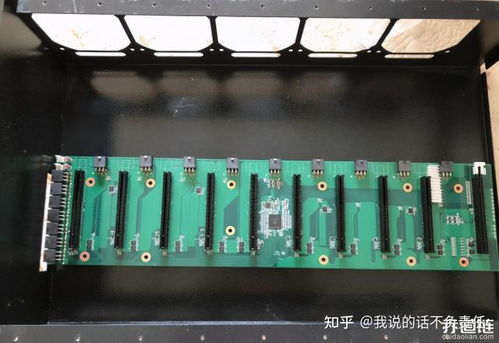 A close-up of a high-performance mining rig with multiple GPUs